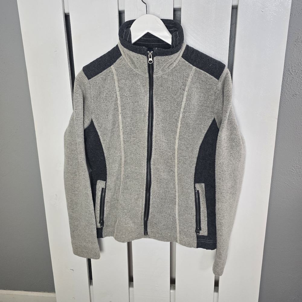 Kuhl Alfpaca Fleece Grey Sweater Jacket Full Zip Women's Size‎ S Outdoor